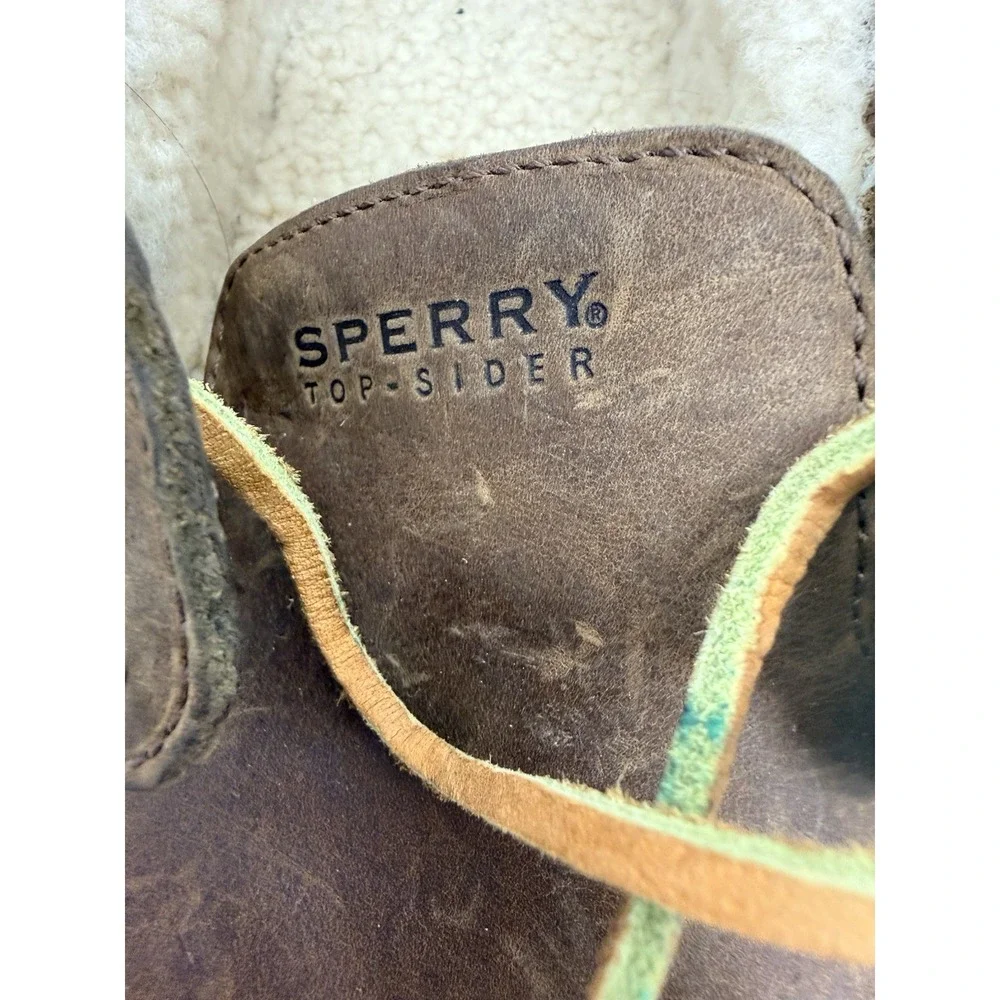 Sperry Men's Original Winter 2-Eye Boat Shoe brown shearling fleece lining #15‎
